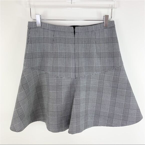J. Crew Plaza‎ Women’s Skirt Black White Glen Plaid Flared Sz 2 New - Picture 5 of 12